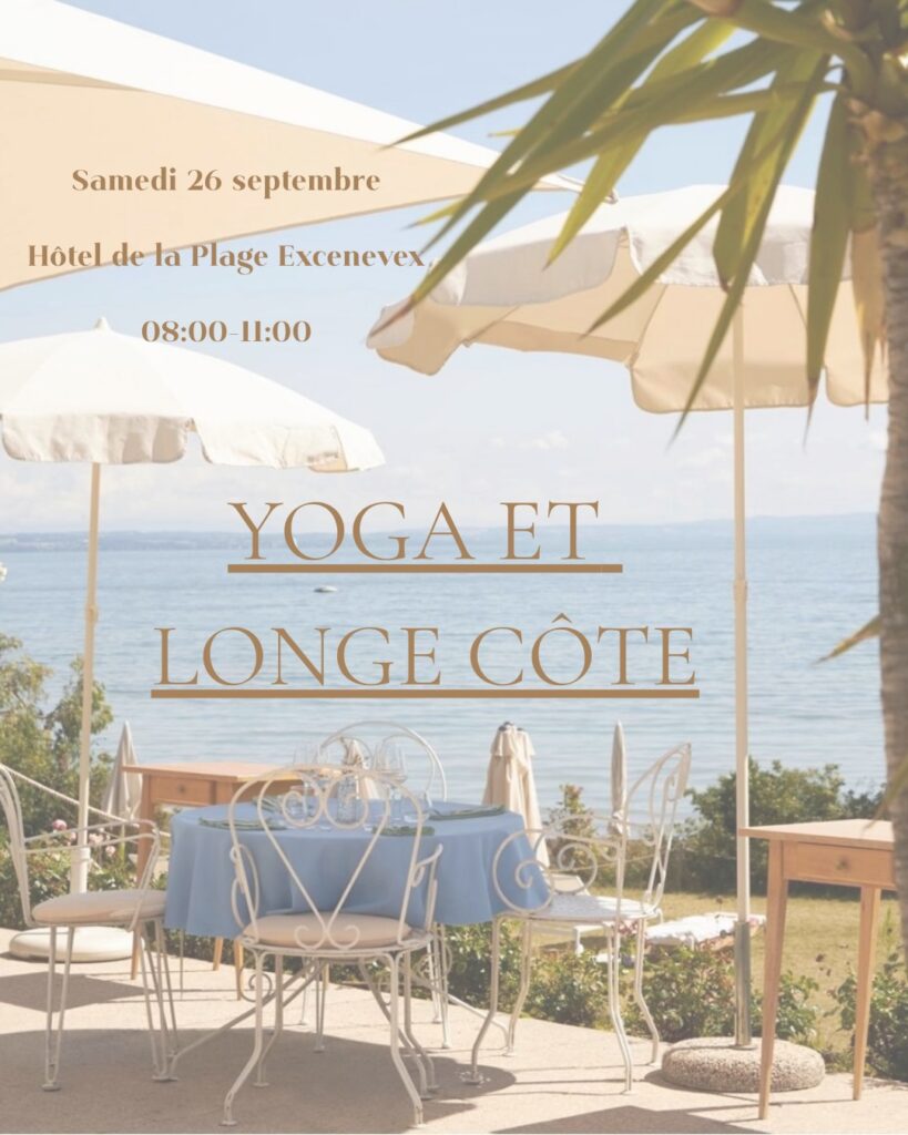 Yoga et longe côte samedi 26 septembre à l'hôtel de la plage à Excenevex