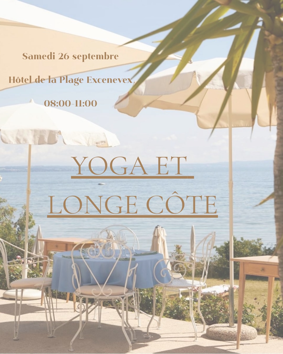 Yoga et longe côte samedi 26 septembre à l'hôtel de la plage à Excenevex